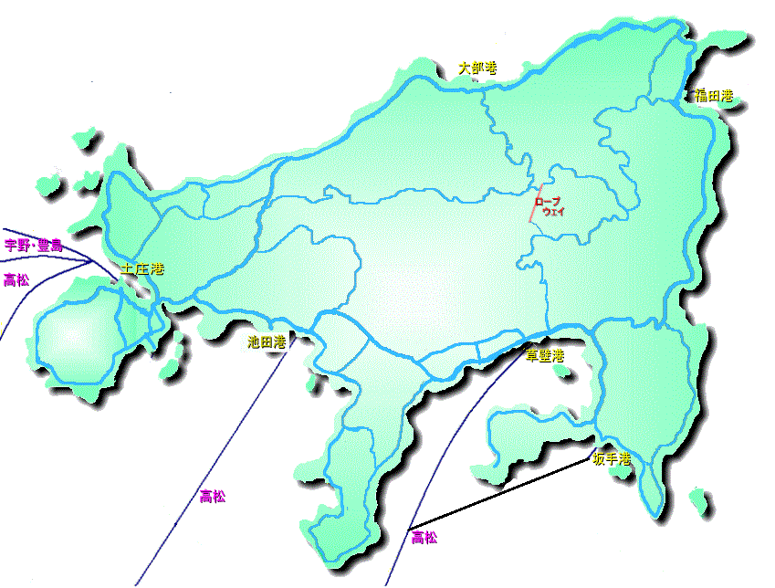 小豆島主要港の地図